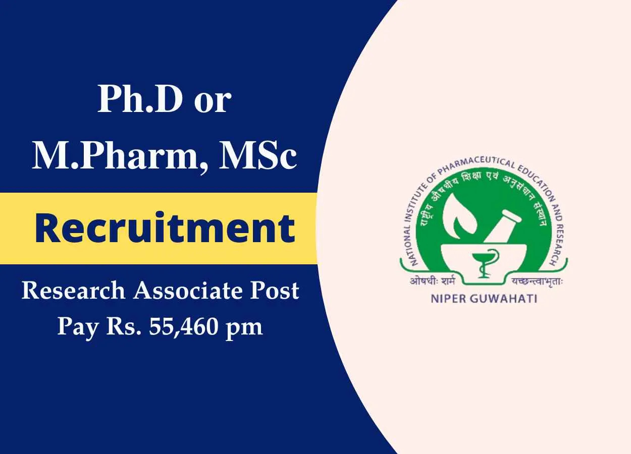 Job for Ph.D or M.Pharm, MSc in DST sponsored project at NIPER