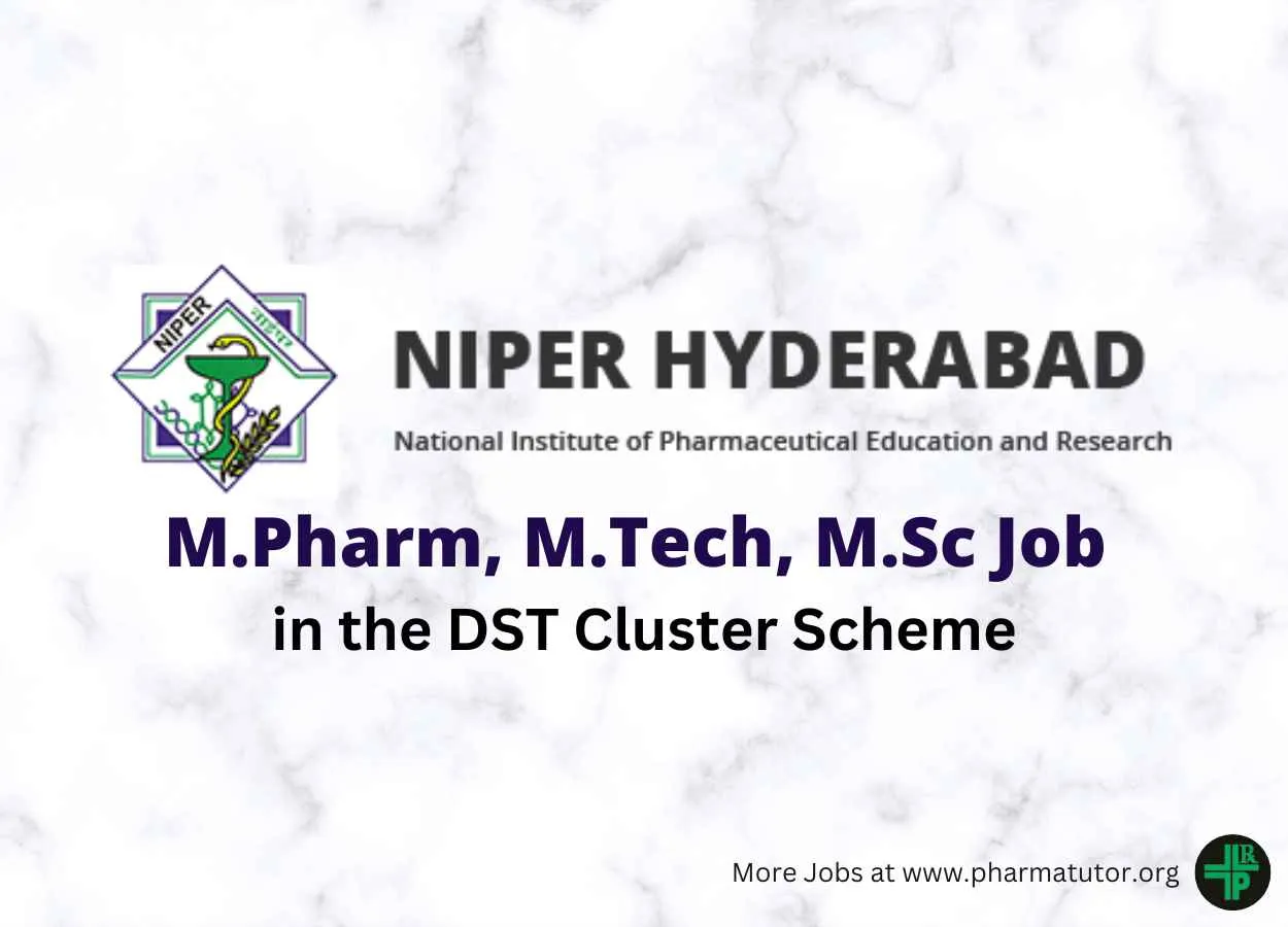Opportunity for M.Pharm, MSc, M.Tech as Project Associate at NIPER