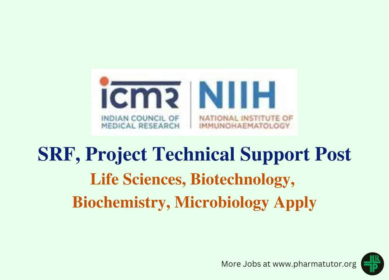 Vacancy for SRF, Project Technical Support at NIIH
