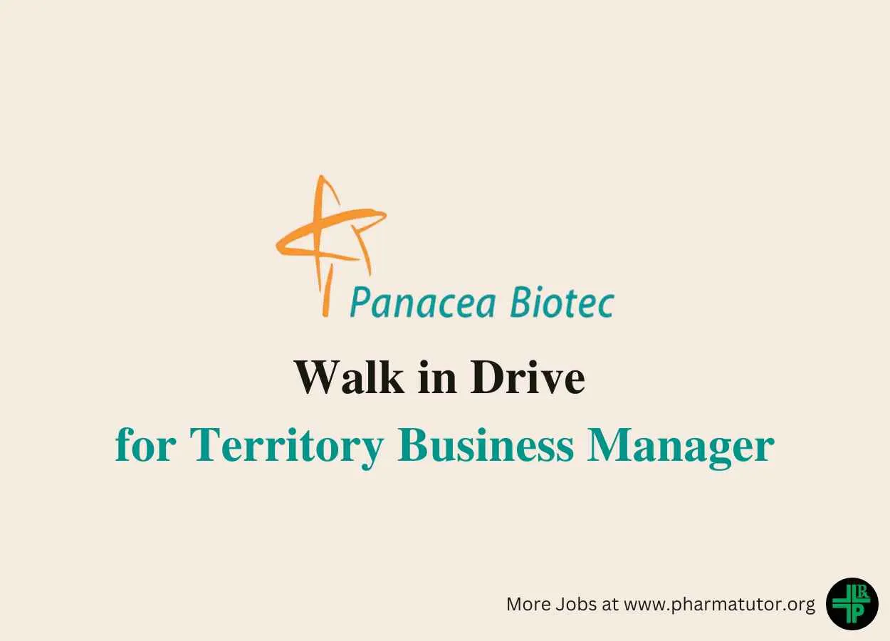 Walk in Drive for Territory Business Manager at Panacea Biotec