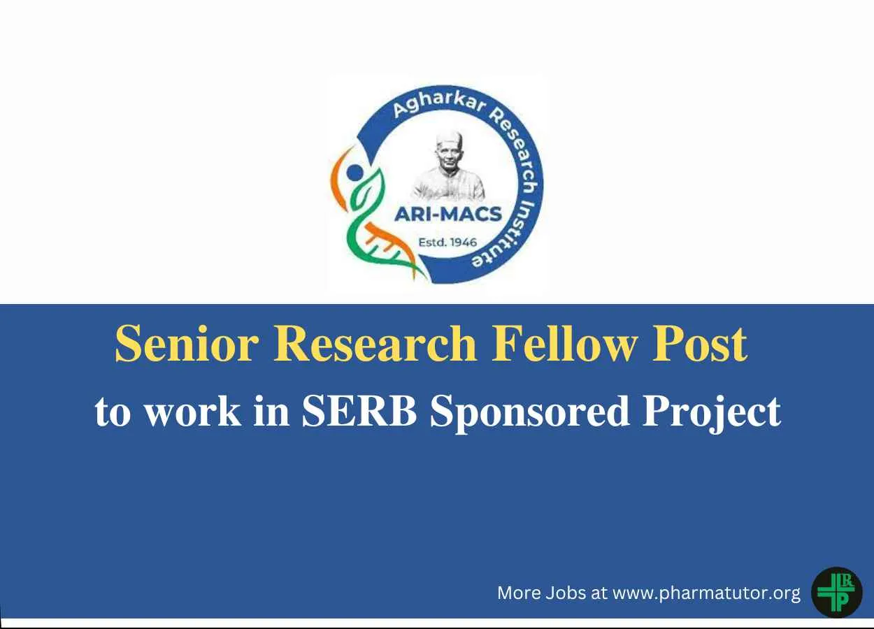 Applications are invited for Senior Research Fellow at Agharkar Research Institute