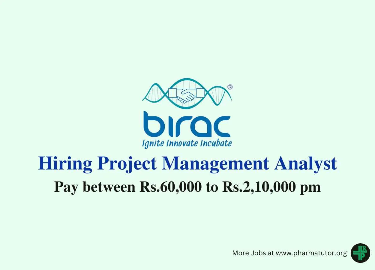 BIRAC Hiring Project Management Analyst