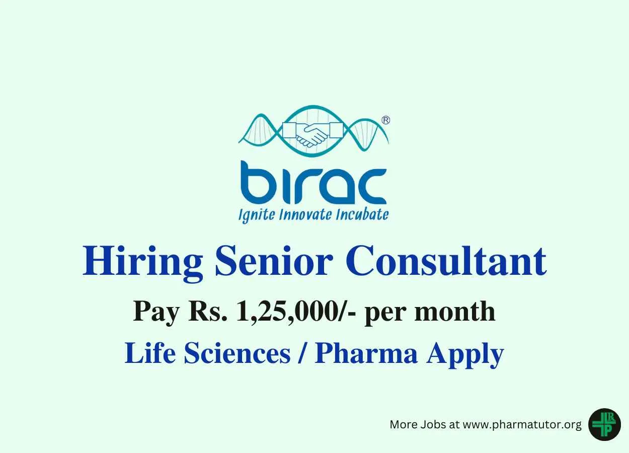 BIRAC Hiring  Senior Consultant