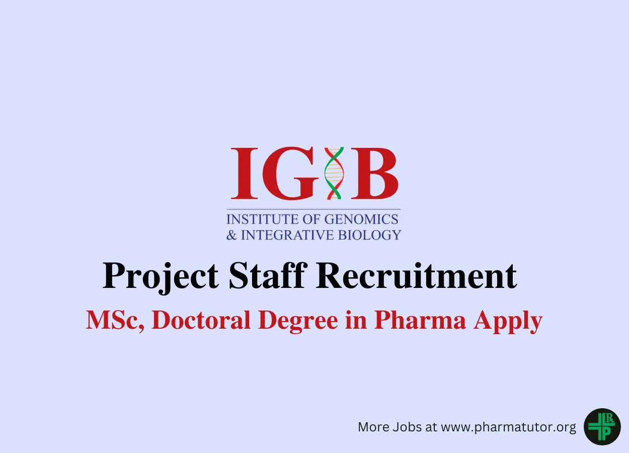 CSIR-IGIB Project Staff Recruitment