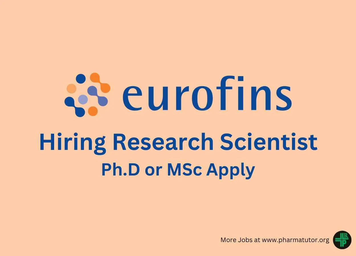 Hiring Research Scientist at Eurofins Scientific