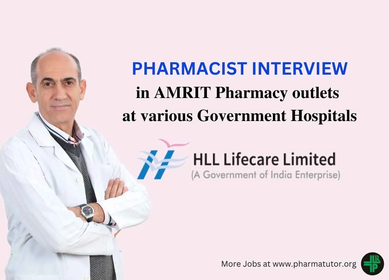 Interview for Pharmacist in AMRIT Pharmacy outlets at various Government Hospitals