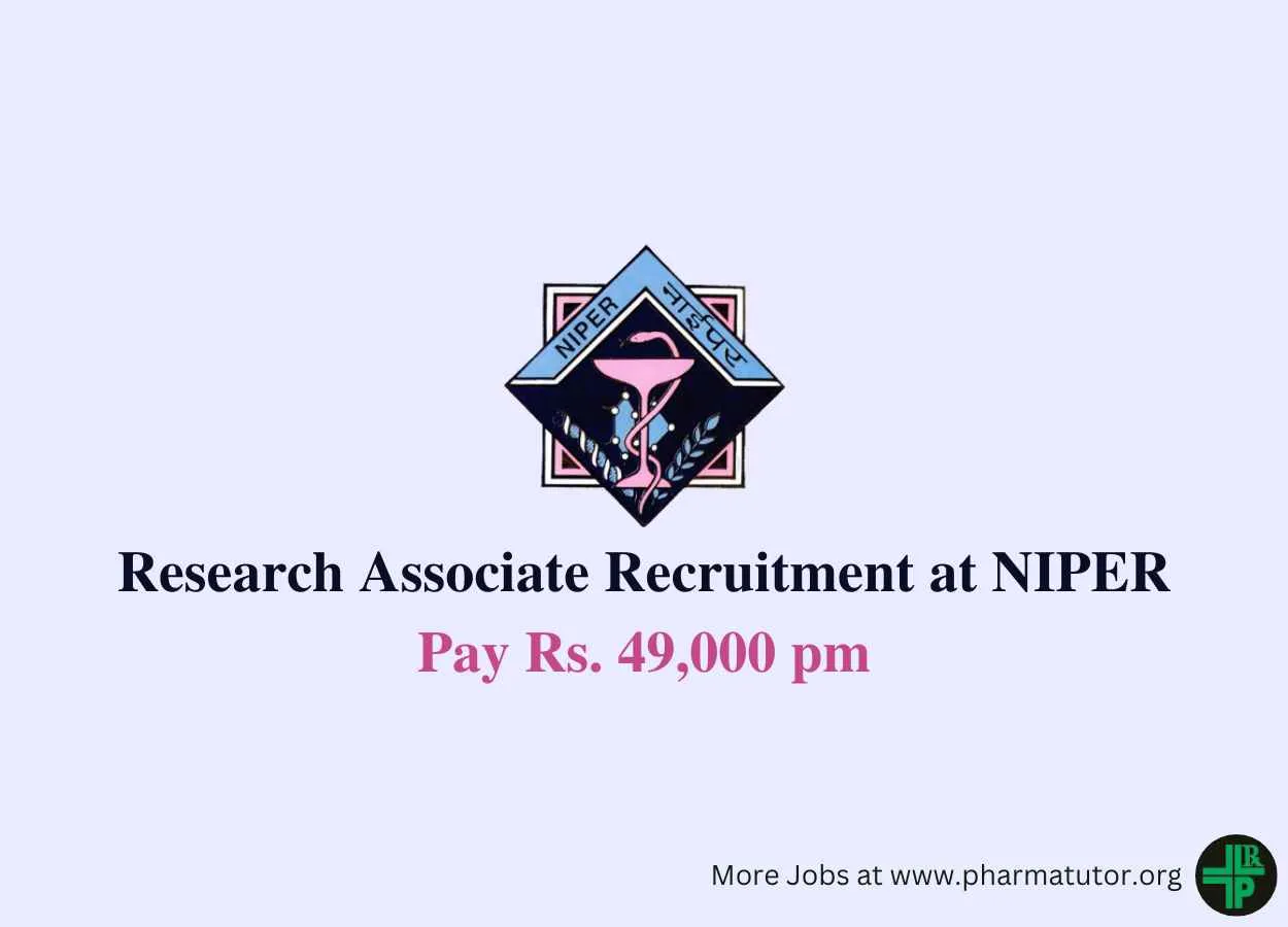 Vacancy for Research Associate at NIPER