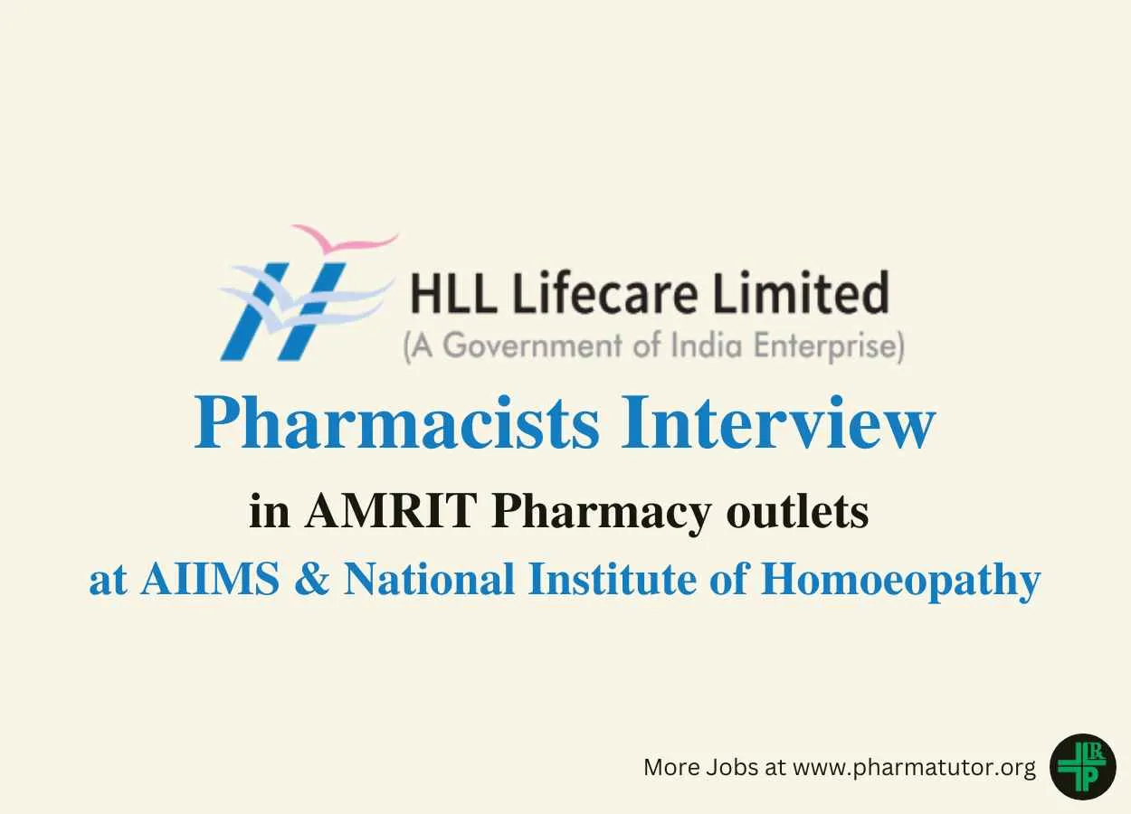 Walk in for Pharmacists in AMRIT Pharmacy outlets at AIIMS and National Institute of Homoeopathy