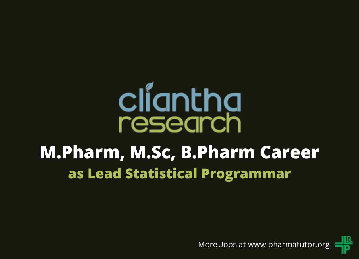 Work as Lead Statistical Programmar at Cliantha Research