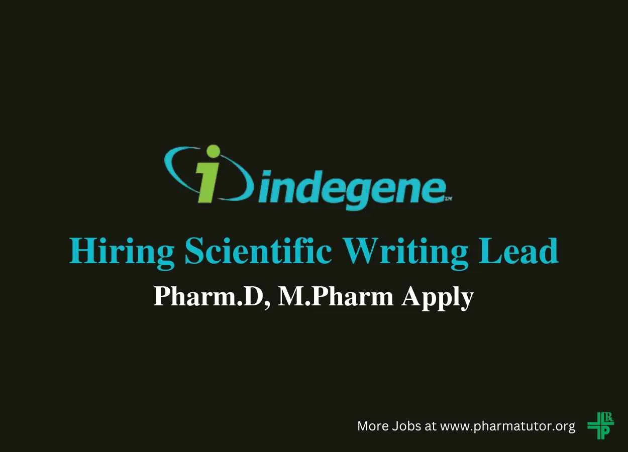 Work as Scientific Writing Lead at Indegene