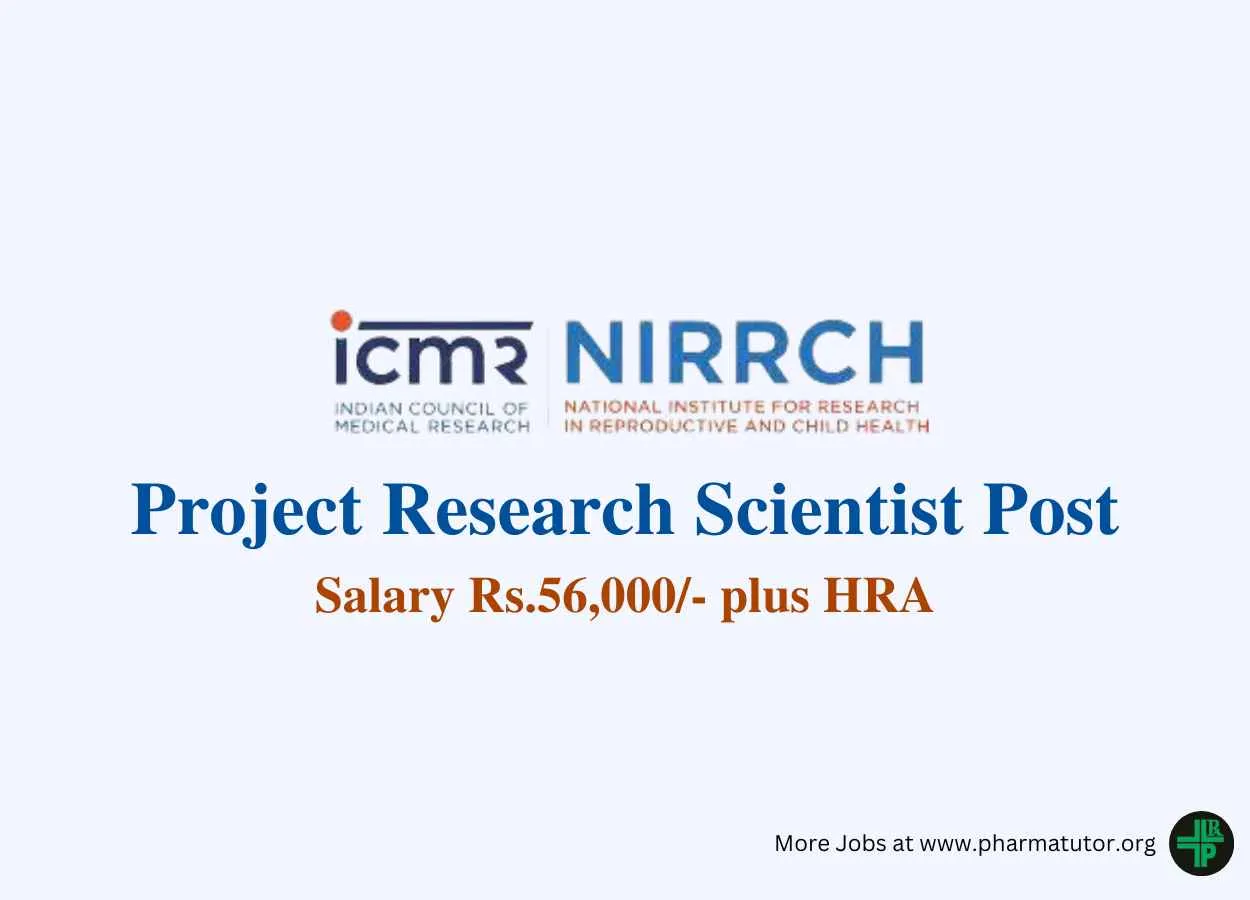 Applications are invited for post of Research Scientist at NIRRCH