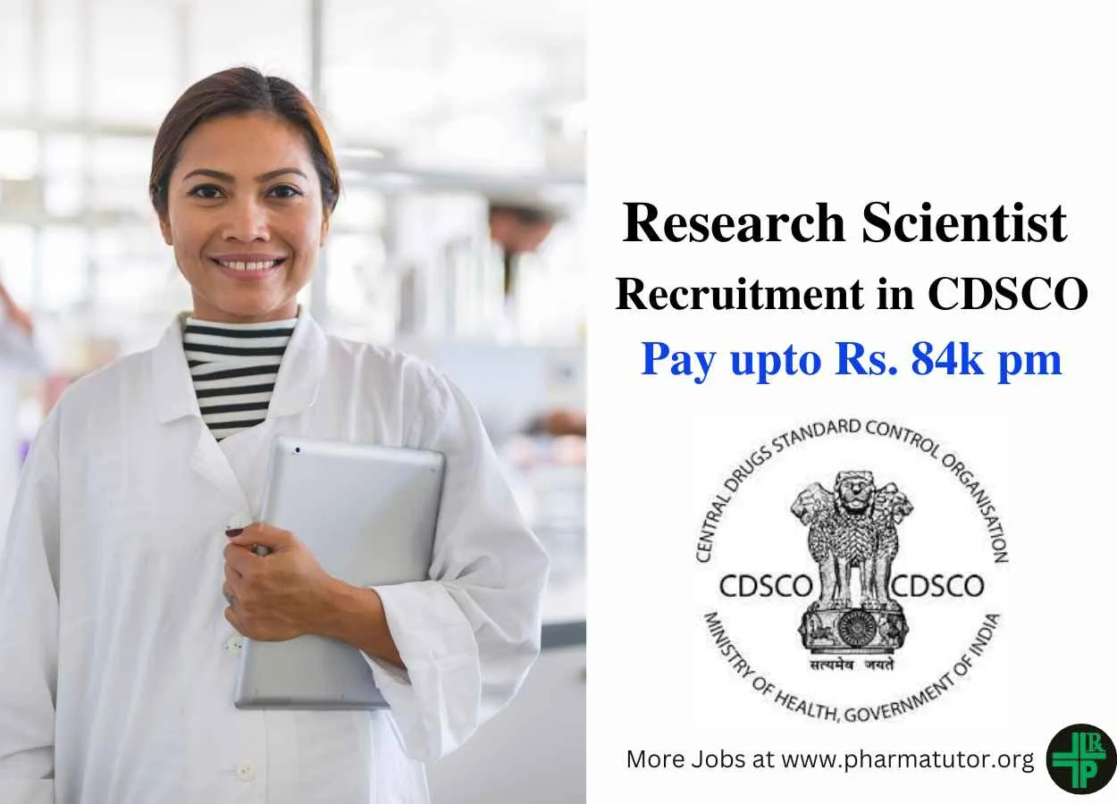 Job for Research Scientist in CDSCO