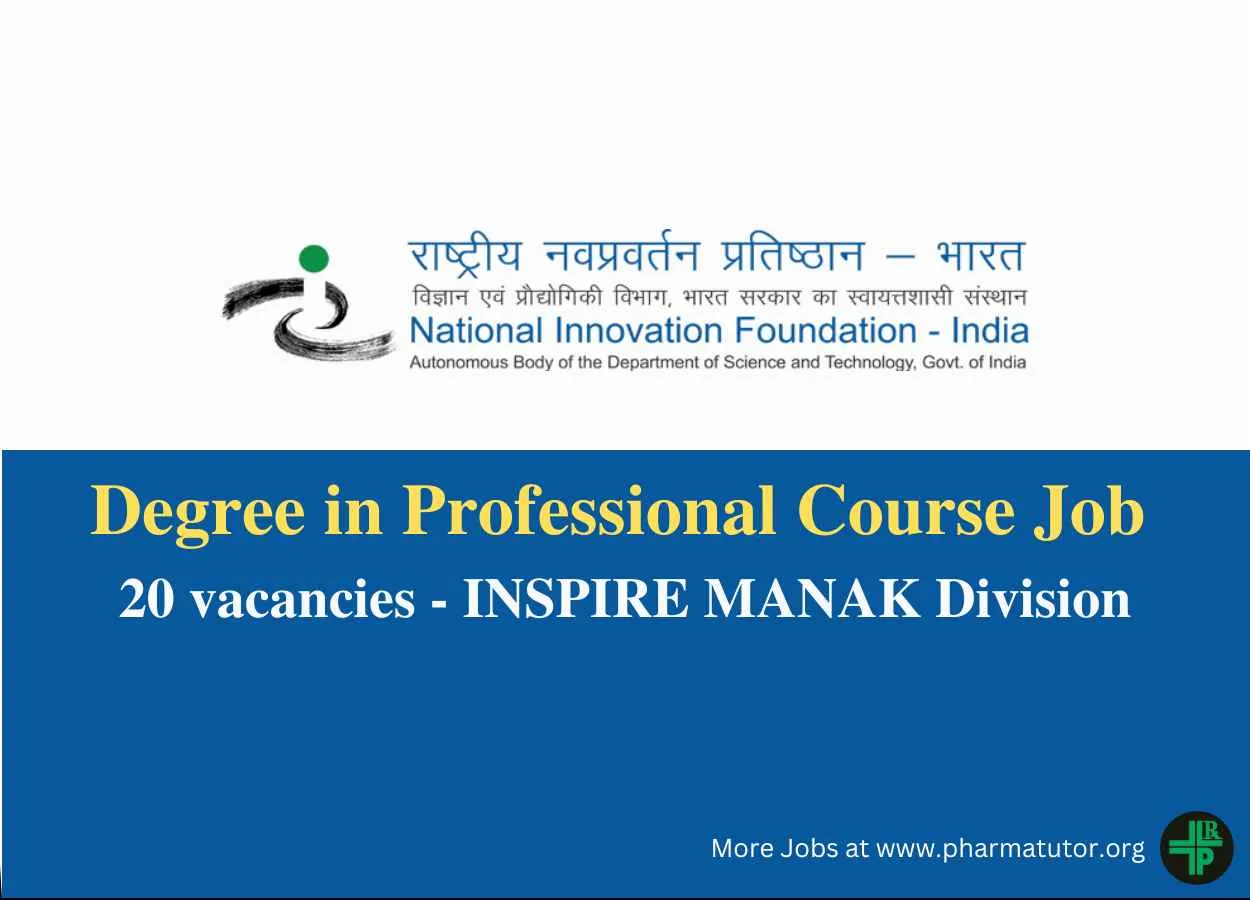 Jobs for Degree in Professional Course at National Innovation Foundation
