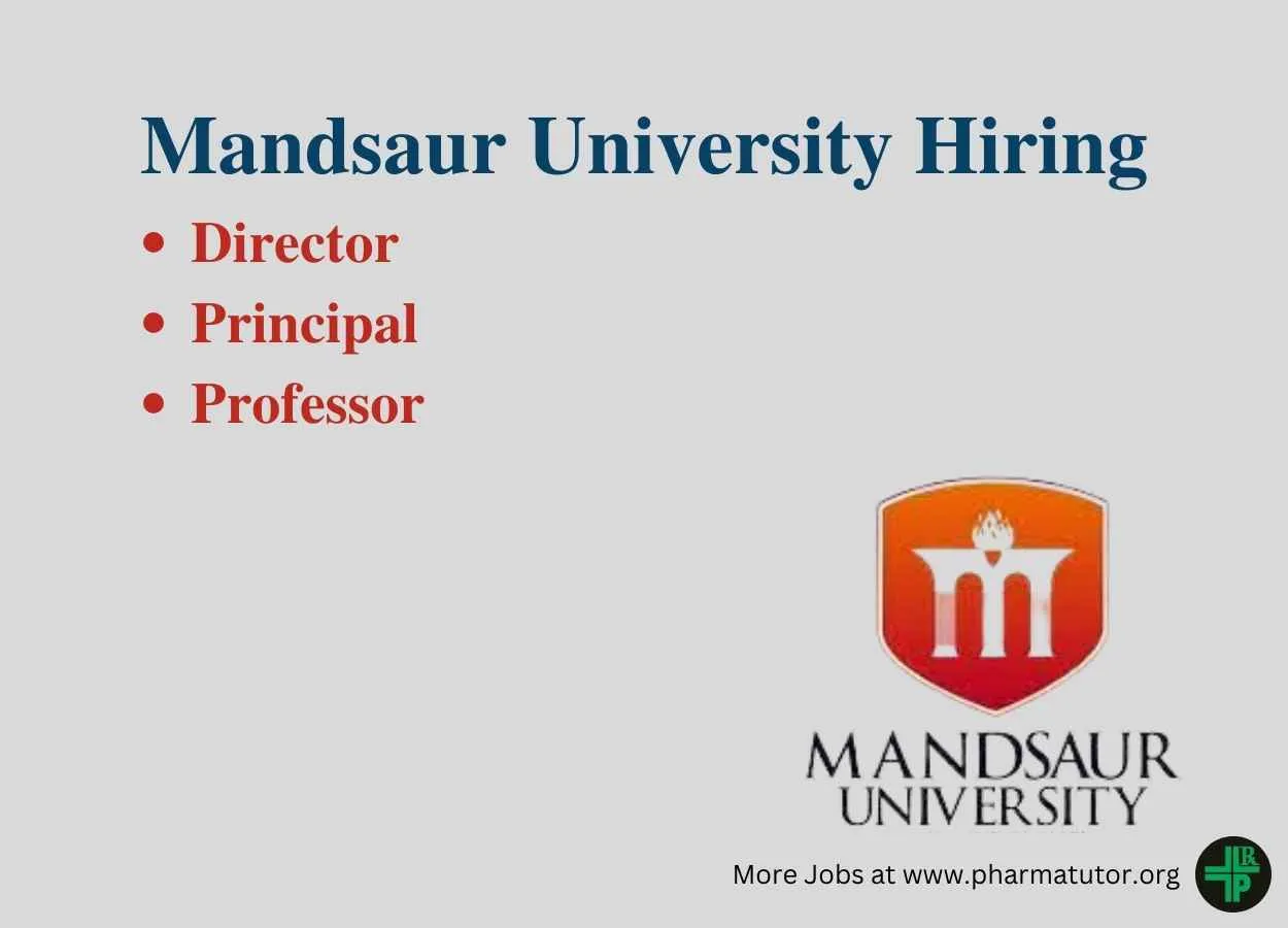 Mandsaur University Hiring Director, Principal, Professor