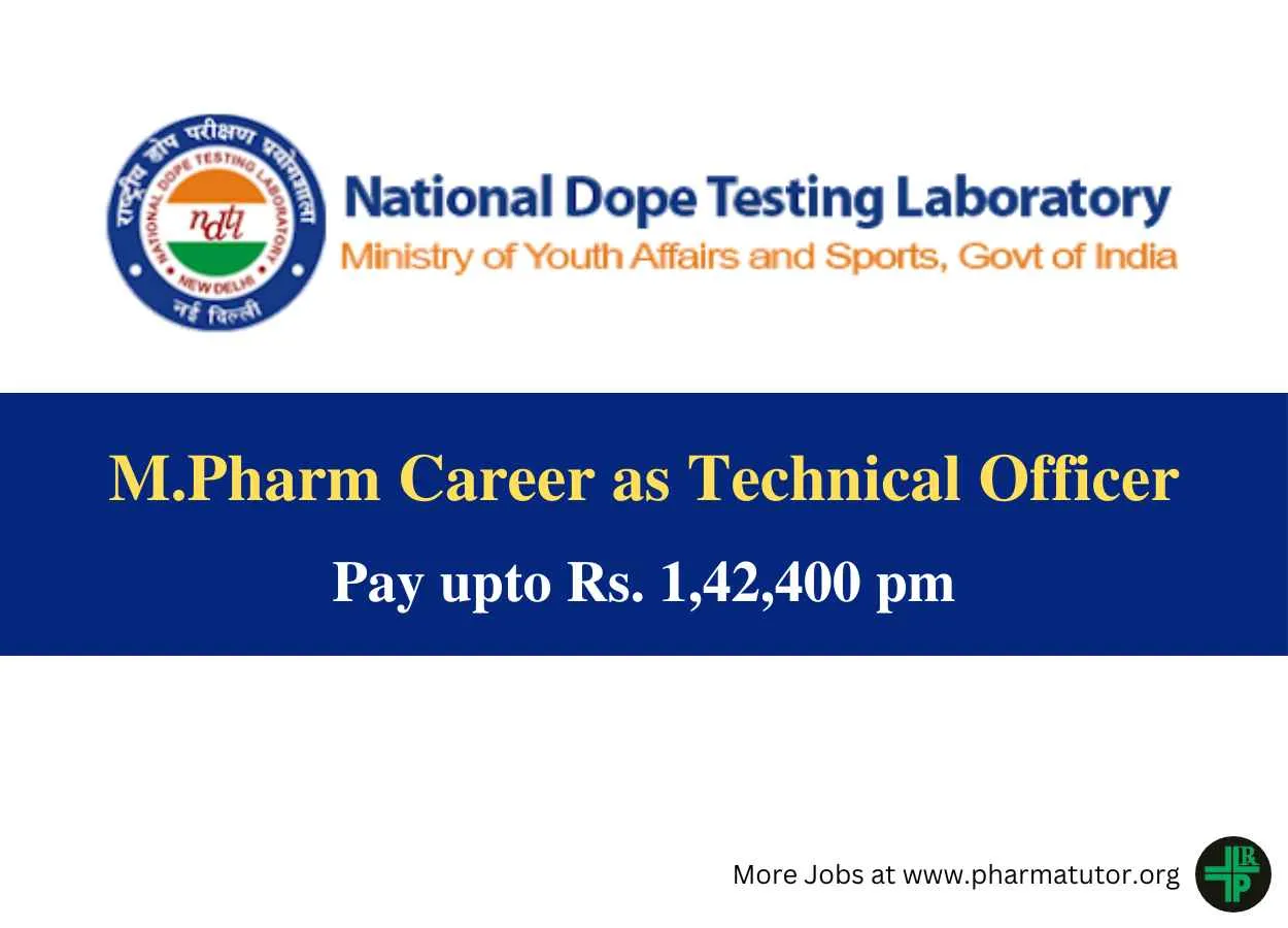 Opportunity for M.Pharm to Join National Dope Testing Laboratory
