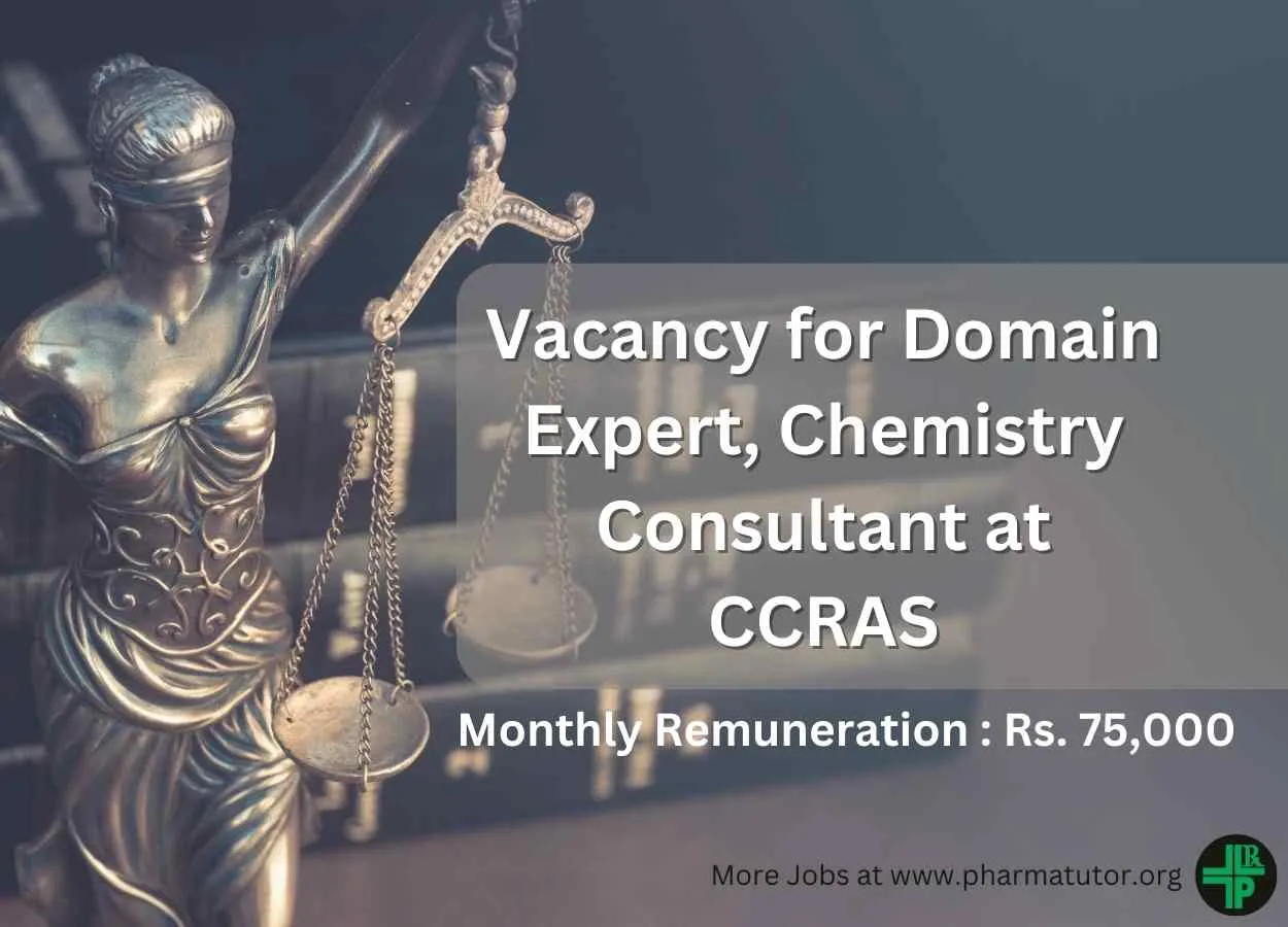 Vacancy for Domain Expert, Chemistry Consultant at CCRAS