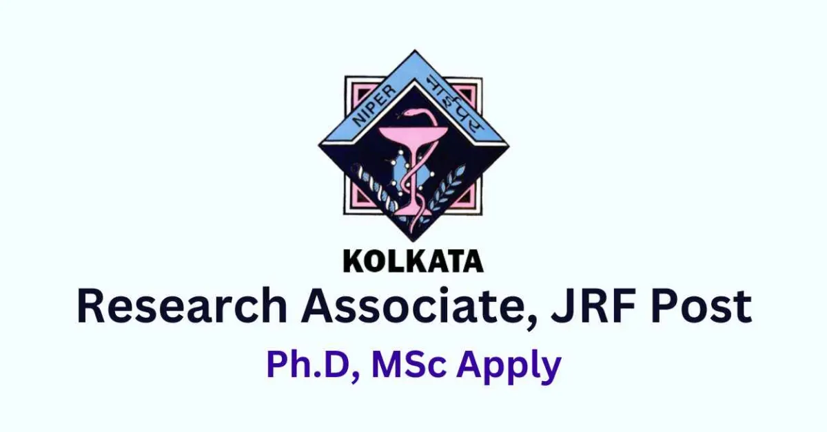 Vacancy for Research Associate, JRF at NIPER