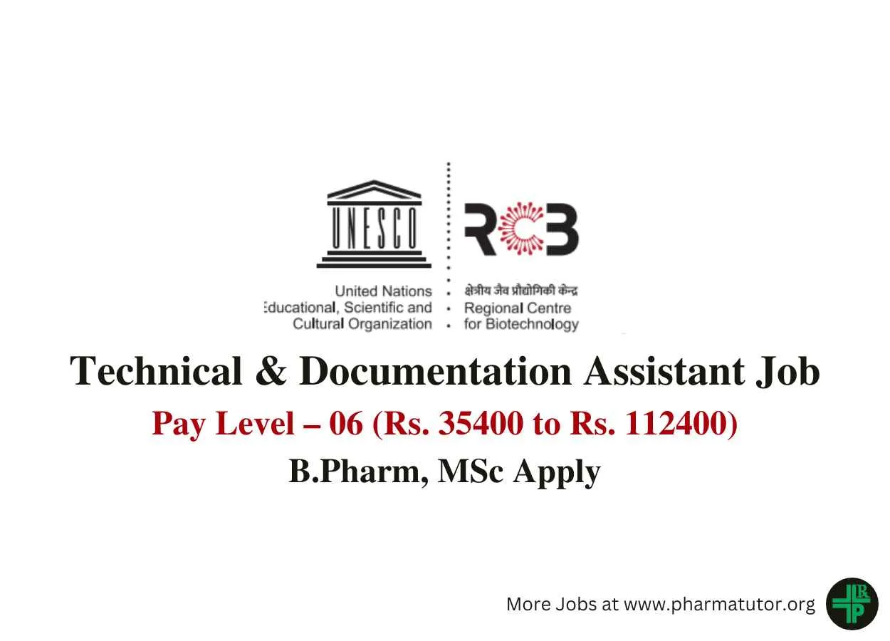 Vacancy for Technical Assistant, Documentation Assistant at Regional Centre for Biotechnology