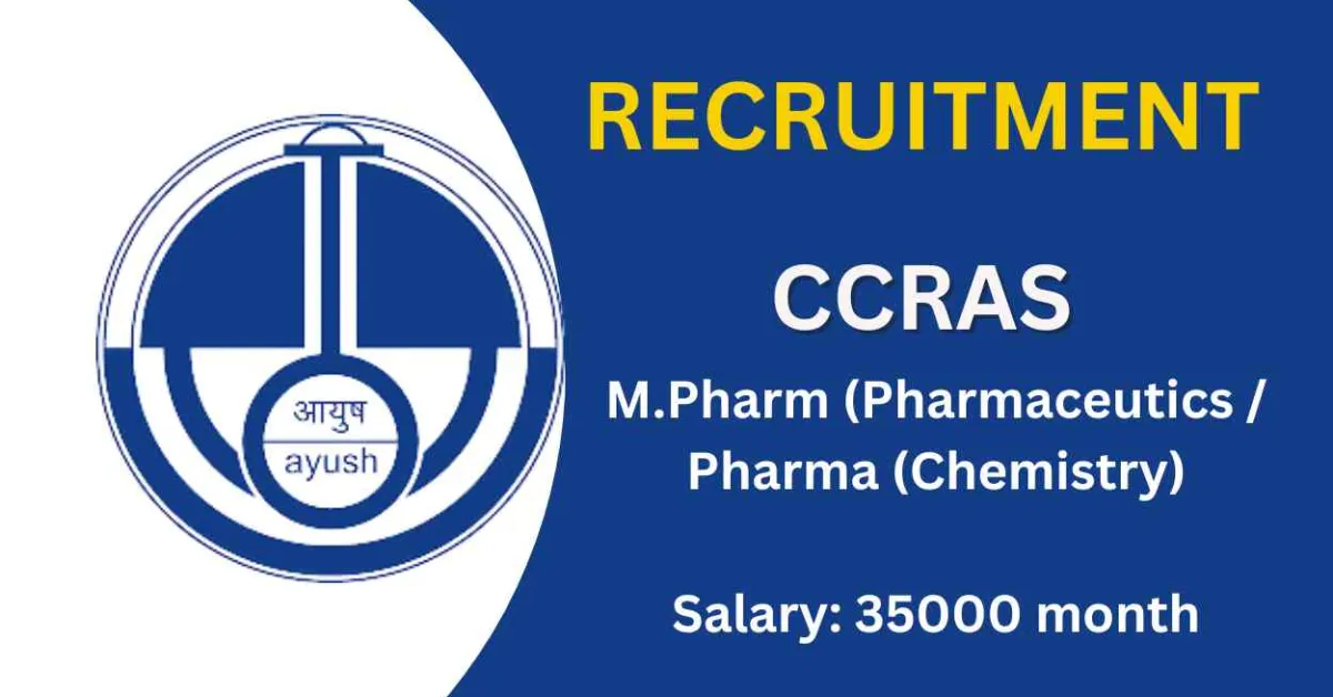 Walk-in-lnterview for Senior Research Fellow Pharmacy at CCRAS