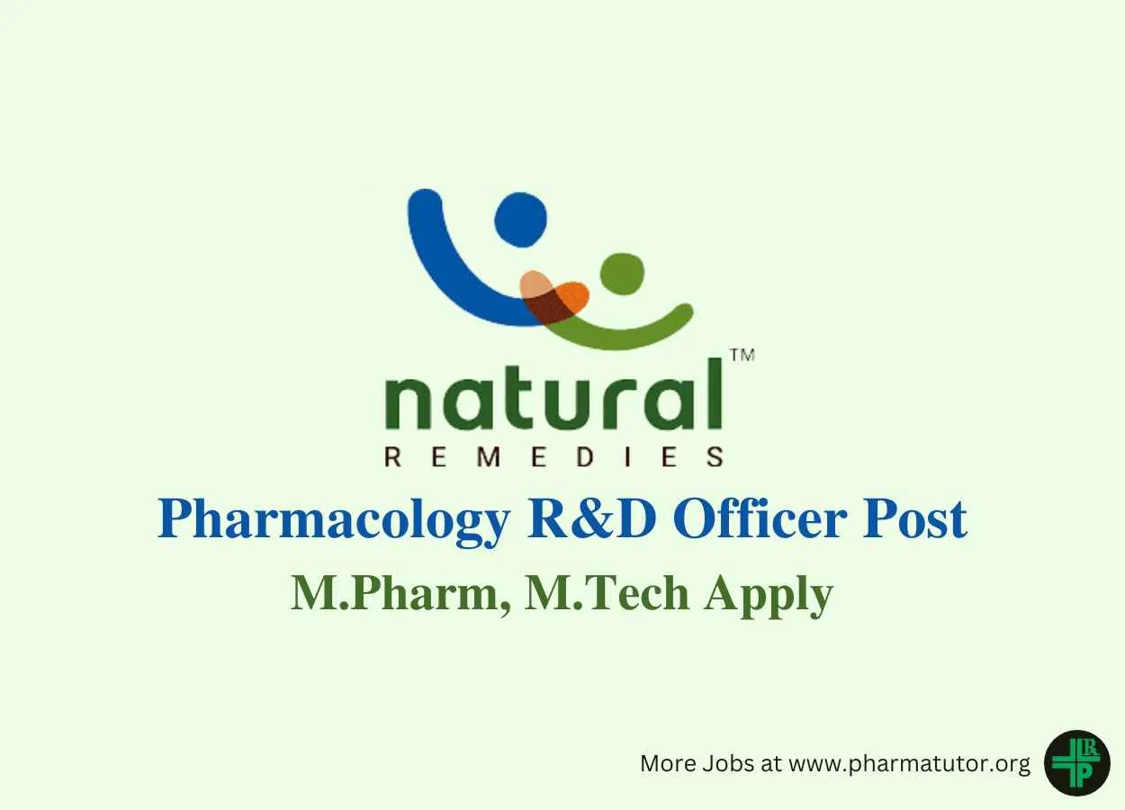 Work as Pharmacology R&D Officer at Natural Remedies