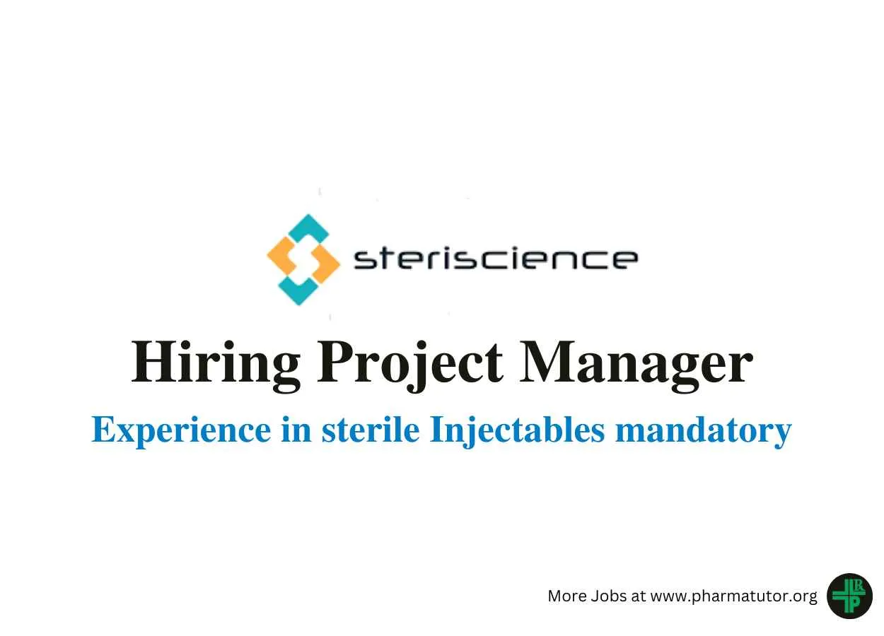 Hiring Project Manager at Steriscience