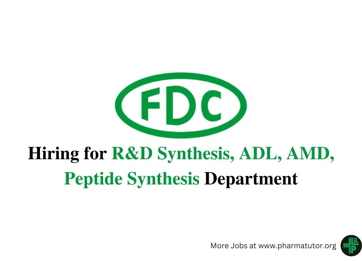 Hiring for R&D Synthesis, ADL, AMD, Peptide Synthesis Department at FDC India