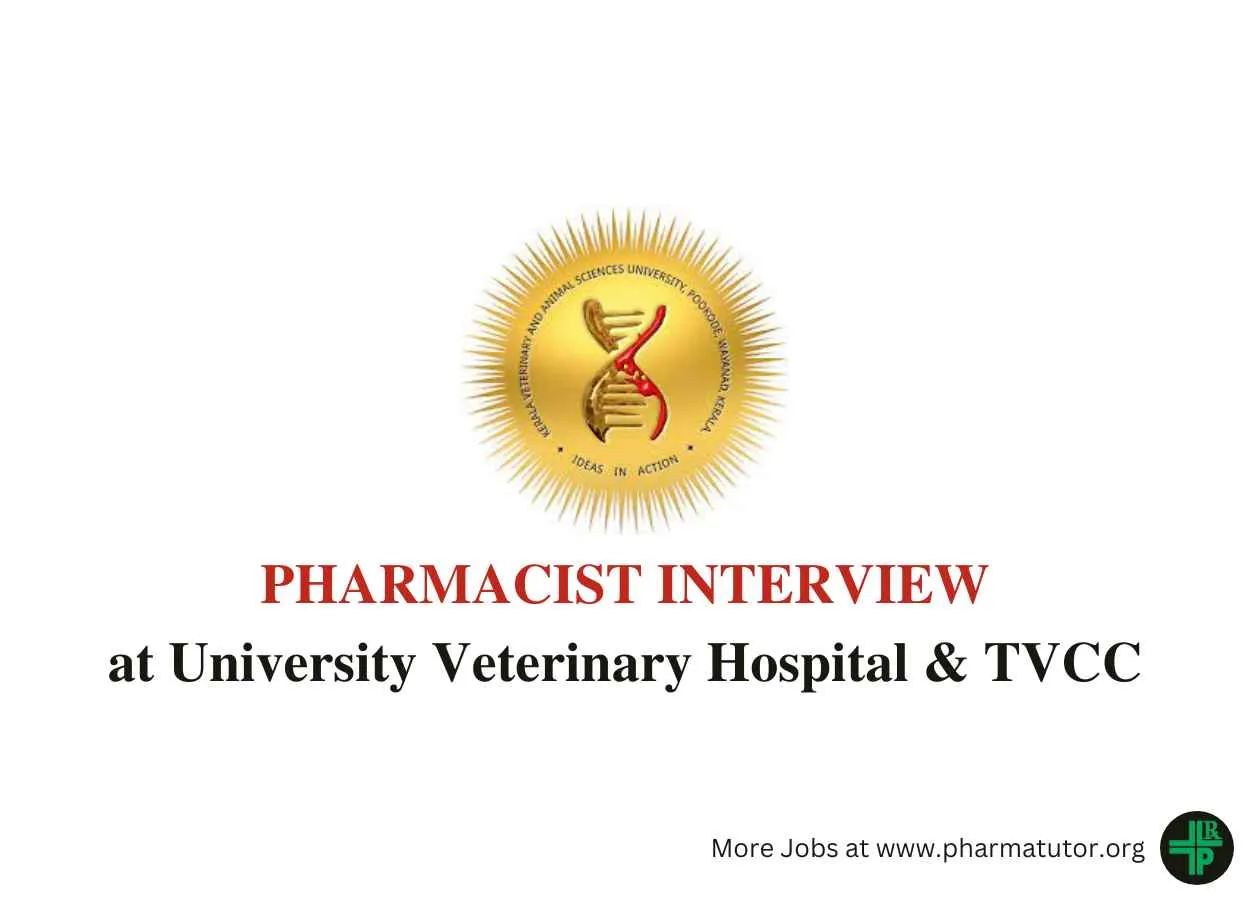 Interview for Pharmacist at University Veterinary Hospital & TVCC