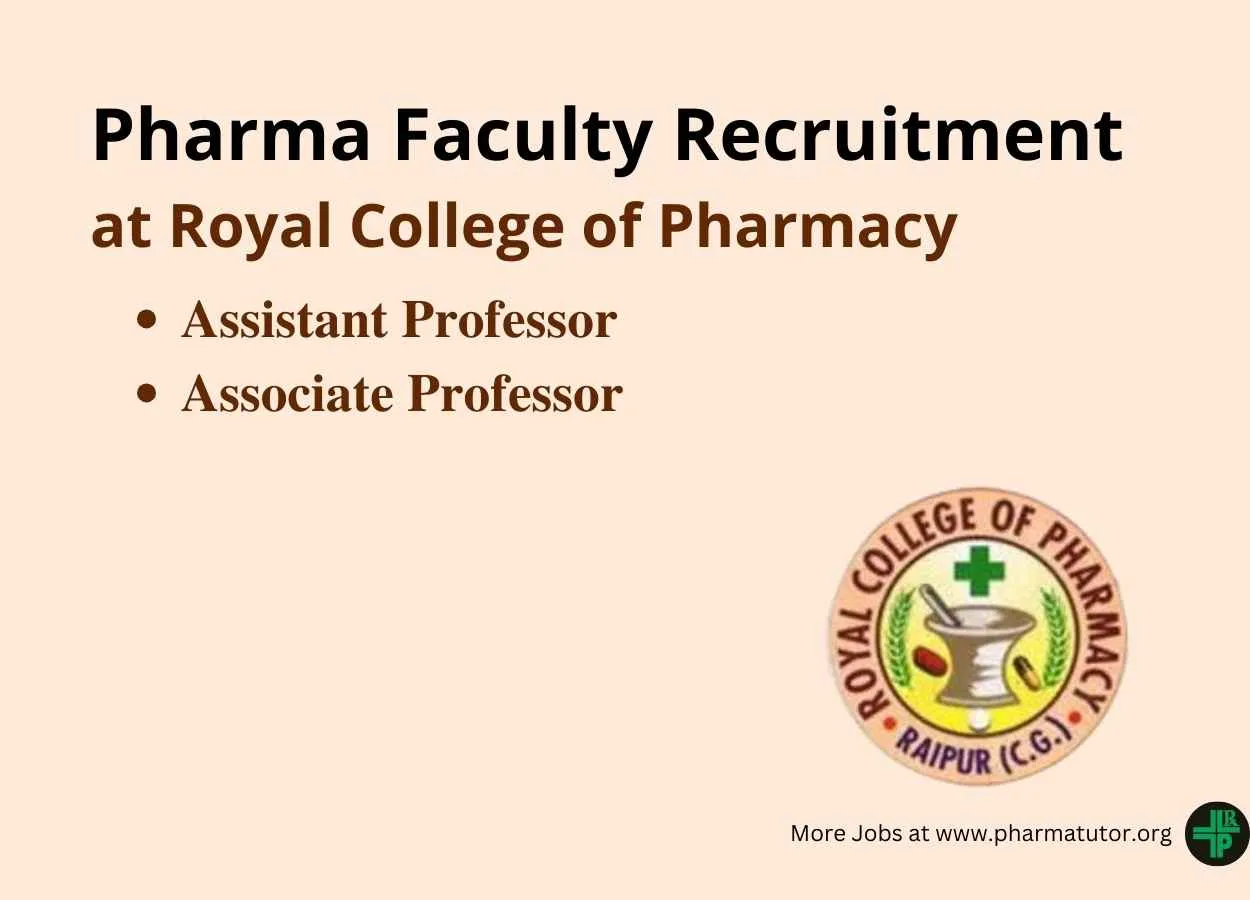 Job for Assistant Professor, Associate Professor at Royal College of Pharmacy