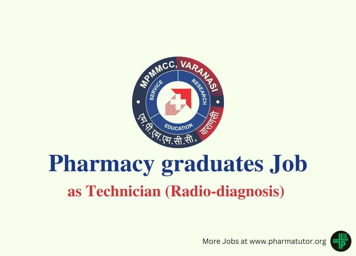 Job for Pharmacy graduates as Technician at MPMMMCC