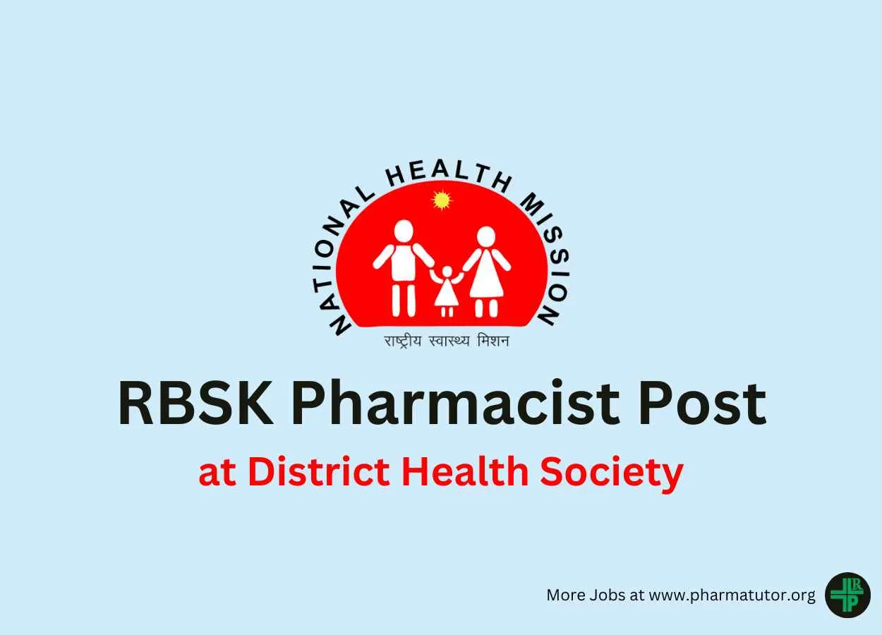 Job for RBSK Pharmacist at District Health Society