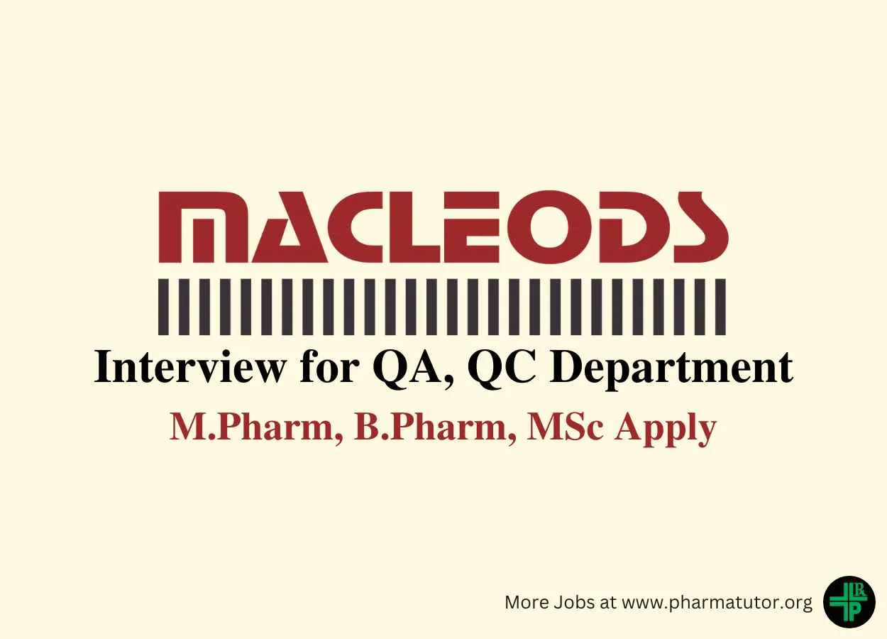 Macleods Interview for QA, QC Department