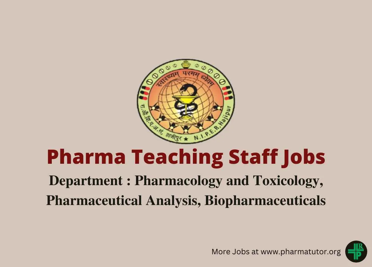 Online application are invited for Teaching post at NIPER