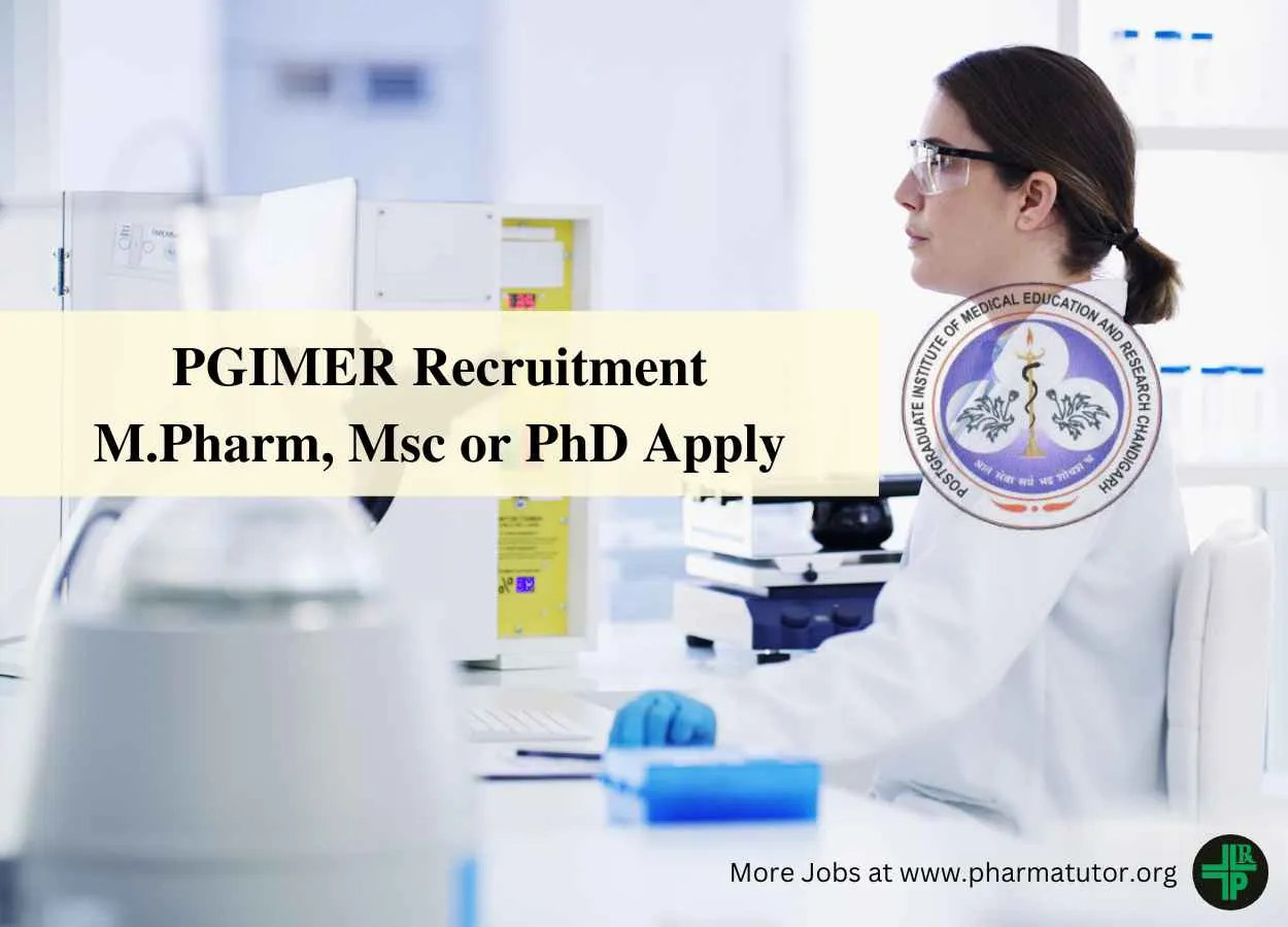 Opportunity for M.Pharm, Msc or PhD as Scientist at PGIMER