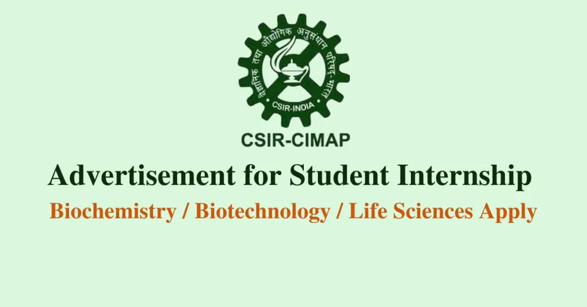 Student Internship at Central Institute of Medicinal and Aromatic Plants