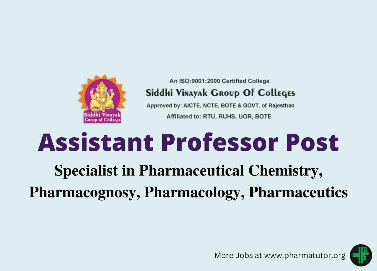 Vacancy for Assistant Professor at Siddhi Vinayak Group of Institutions