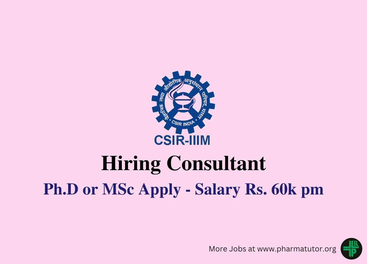 Applications are invited for post of Consultant at IIIM
