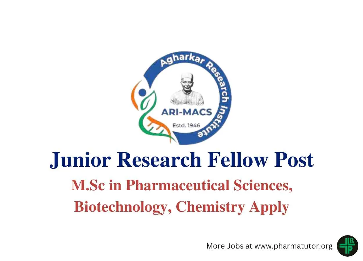 Applications are invited for post of JRF at Agharkar Research Institute