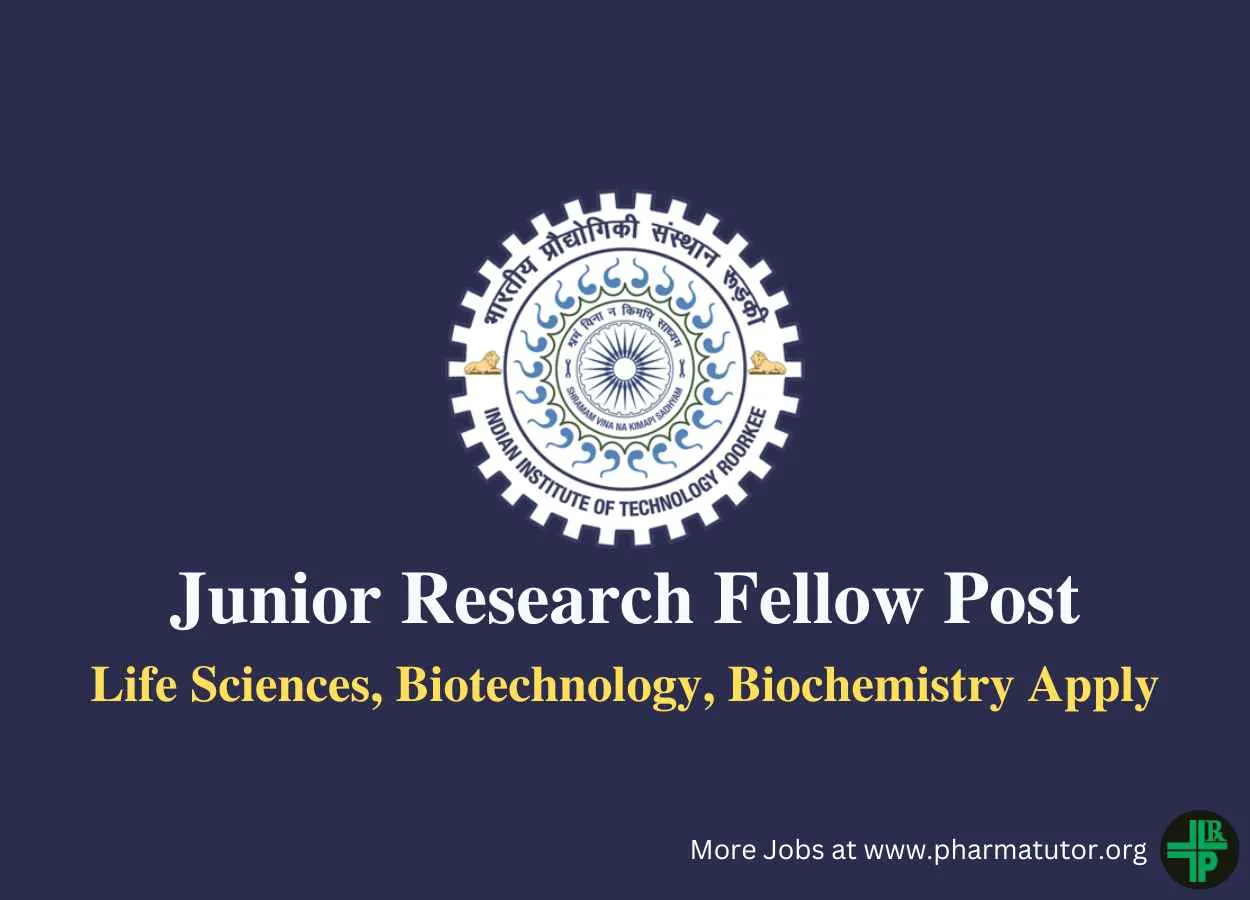 Applications are invited for post of JRF at Indian Institute of Technology