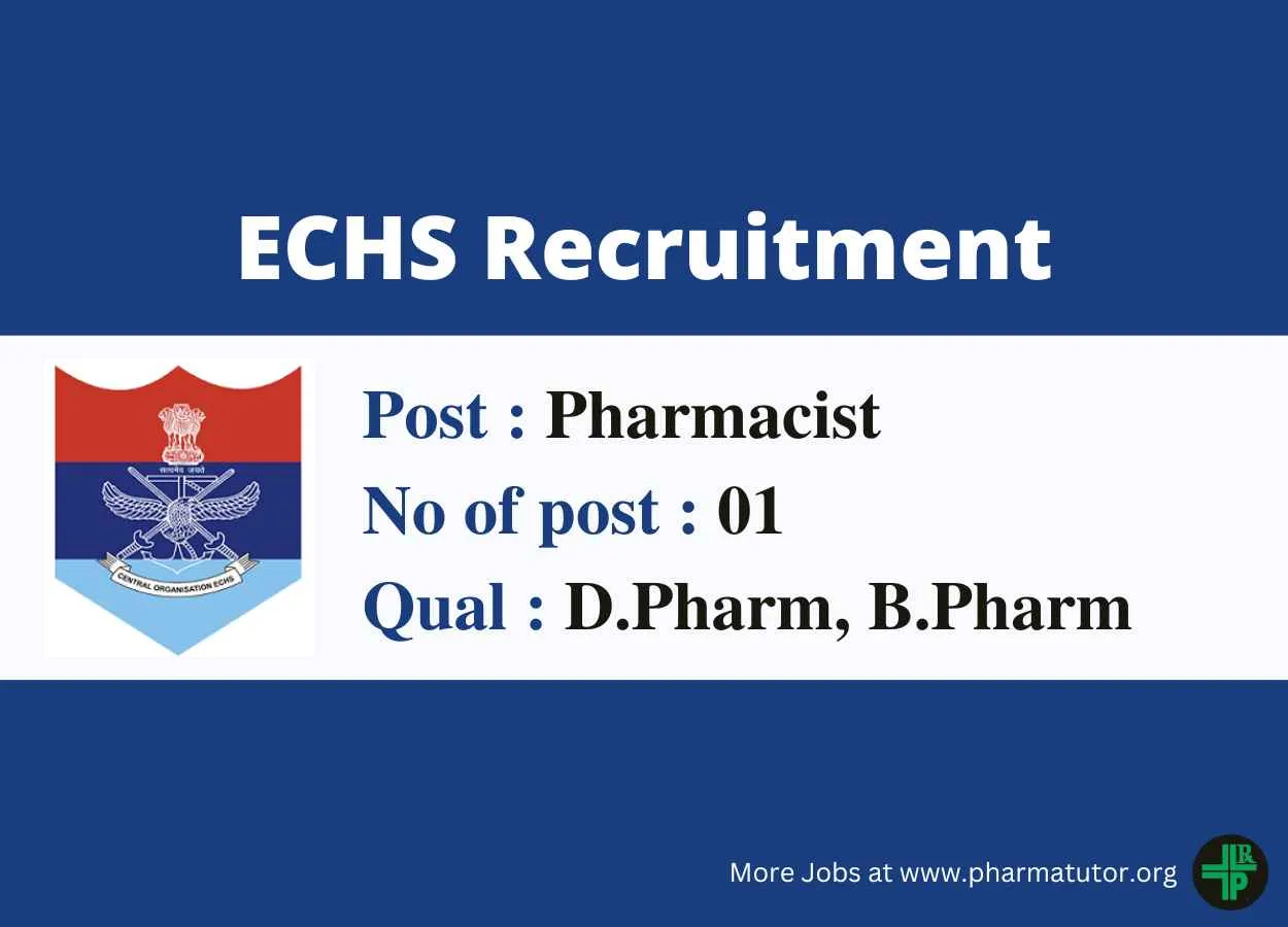 ECHS invites applications for post of Pharmacist