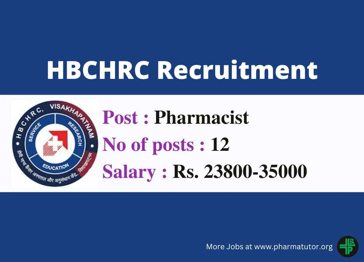 Interview for Pharmacists at Homi Bhabha Cancer Hospital & Research Centre