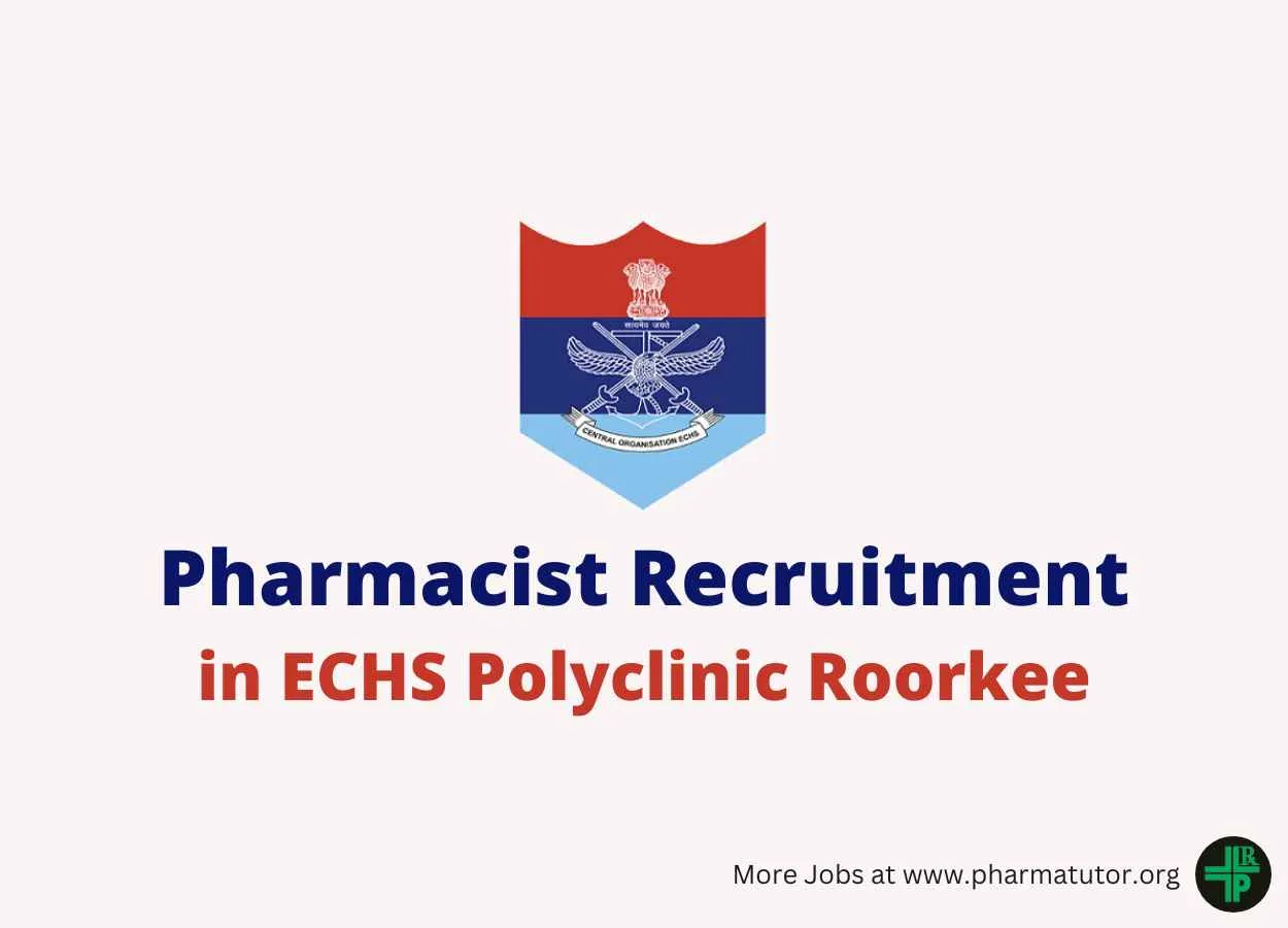 Job for Pharmacist in ECHS Polyclinic Roorkee