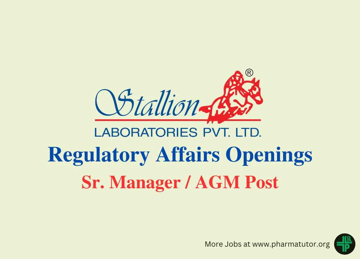 Opening’s in Regulatory Affairs at Stallion Laboratories