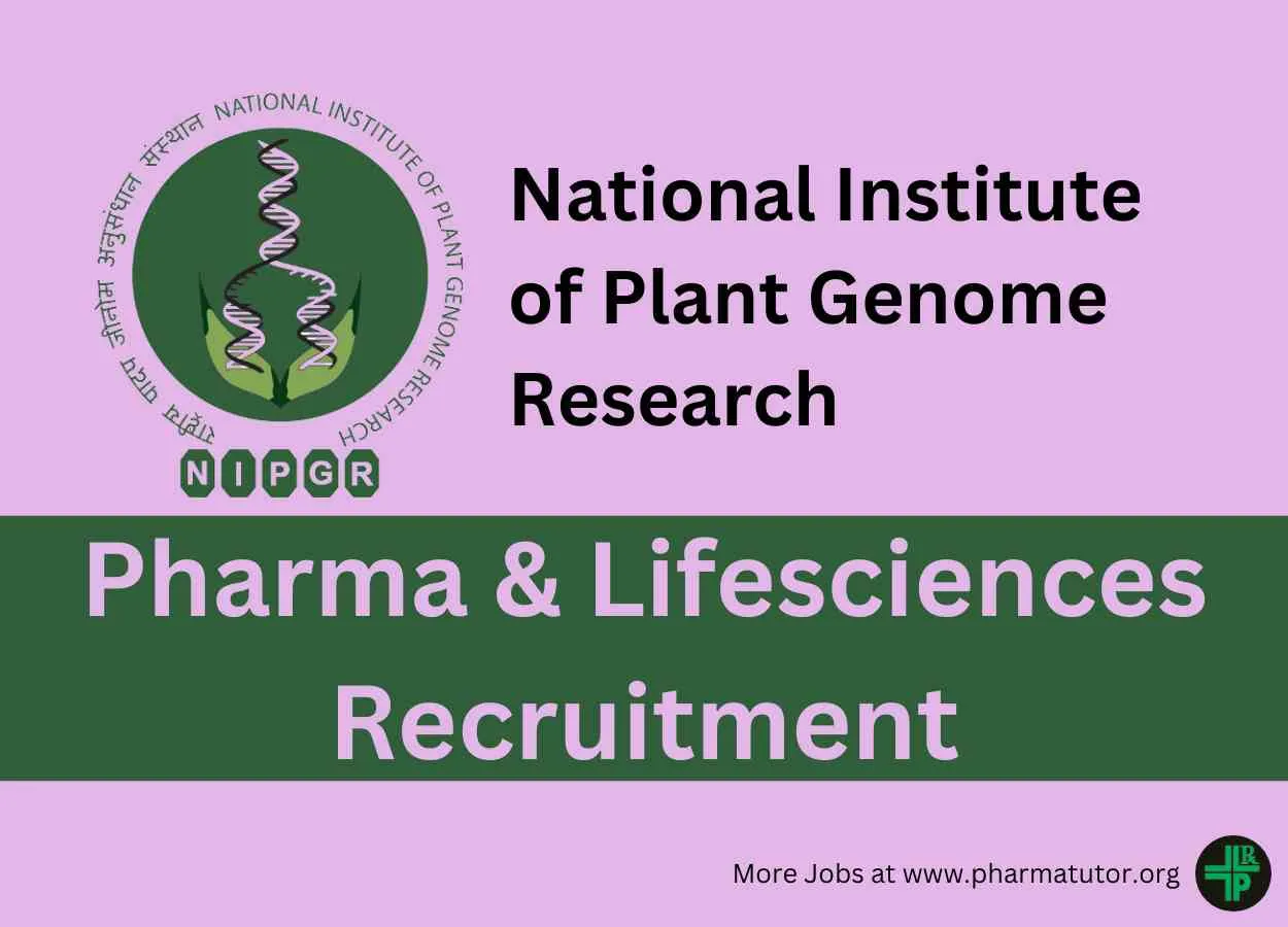 Pharma & Lifesciences openings at National Institute of Plant Genome Research