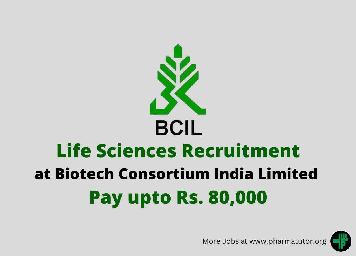 Vacancy for Life Sciences, Biotechnology in Technology Transfer Office at BCIL