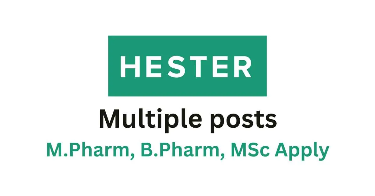 Walk in Drive for M.Pharm, B.Pharm, MSc as Multiple posts at Hester Biosciences