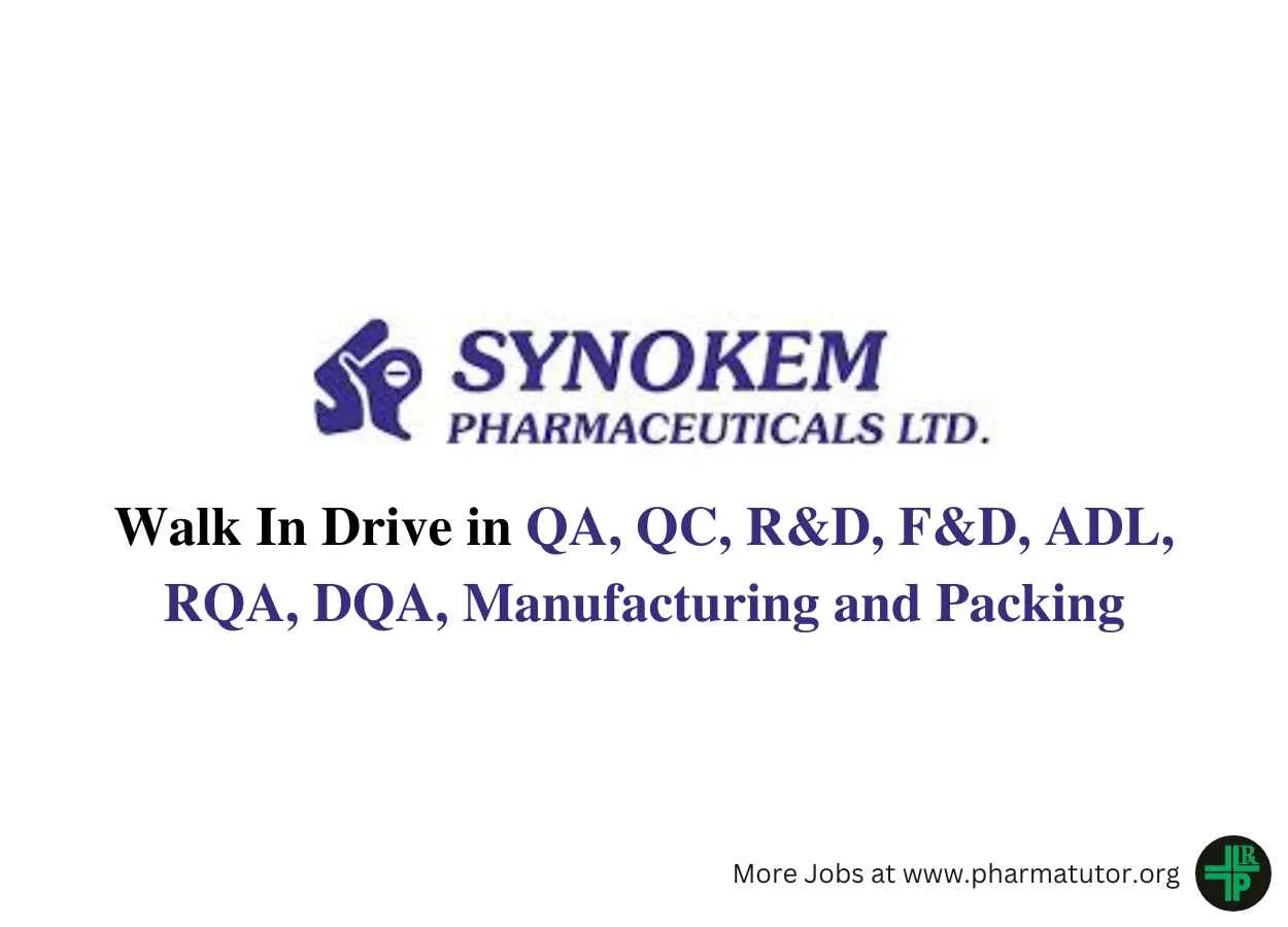 Walk In Drive for Multiple Department at Synokem Pharmaceuticals
