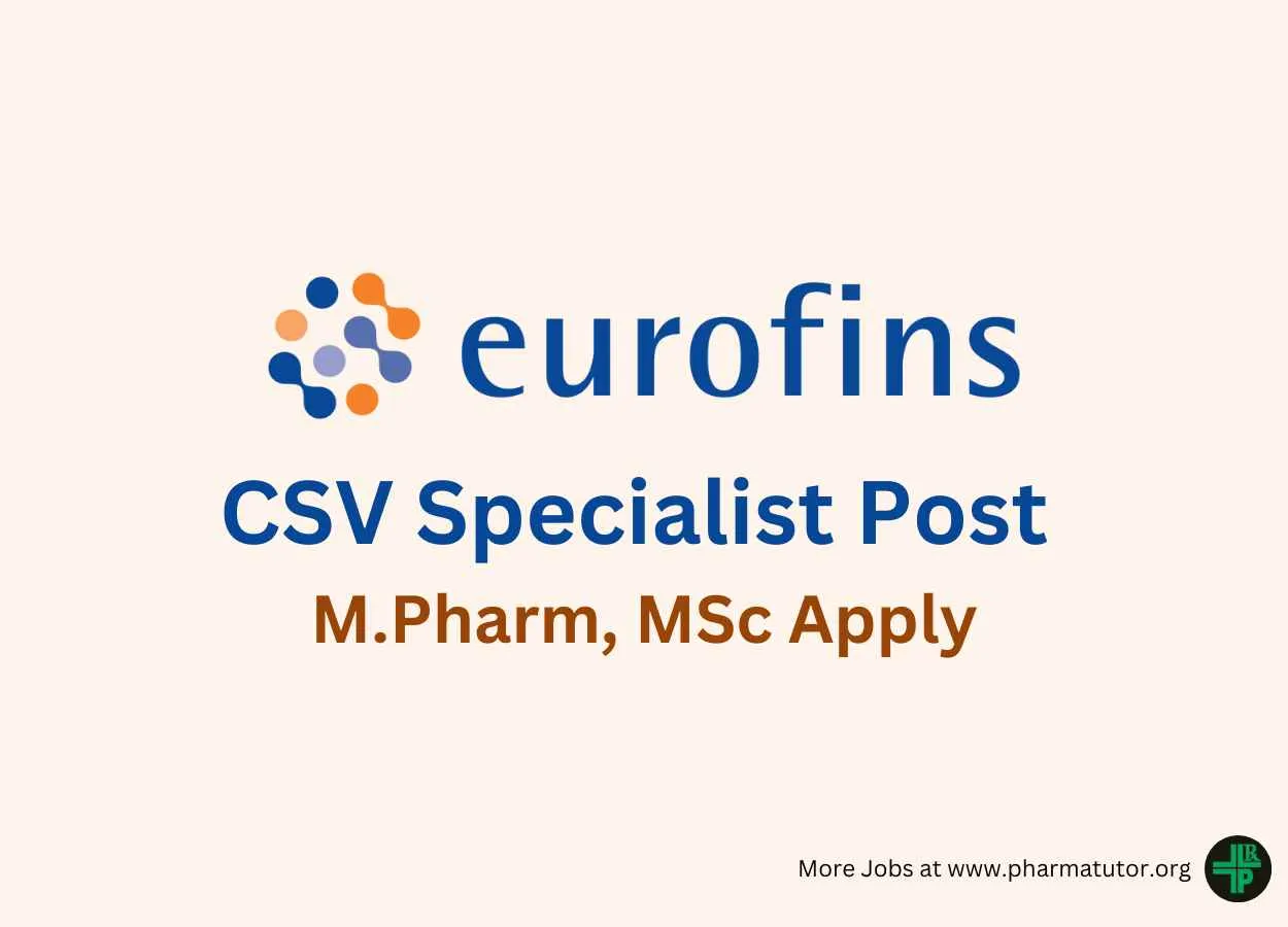 Work as CSV Specialist at Eurofins Scientific