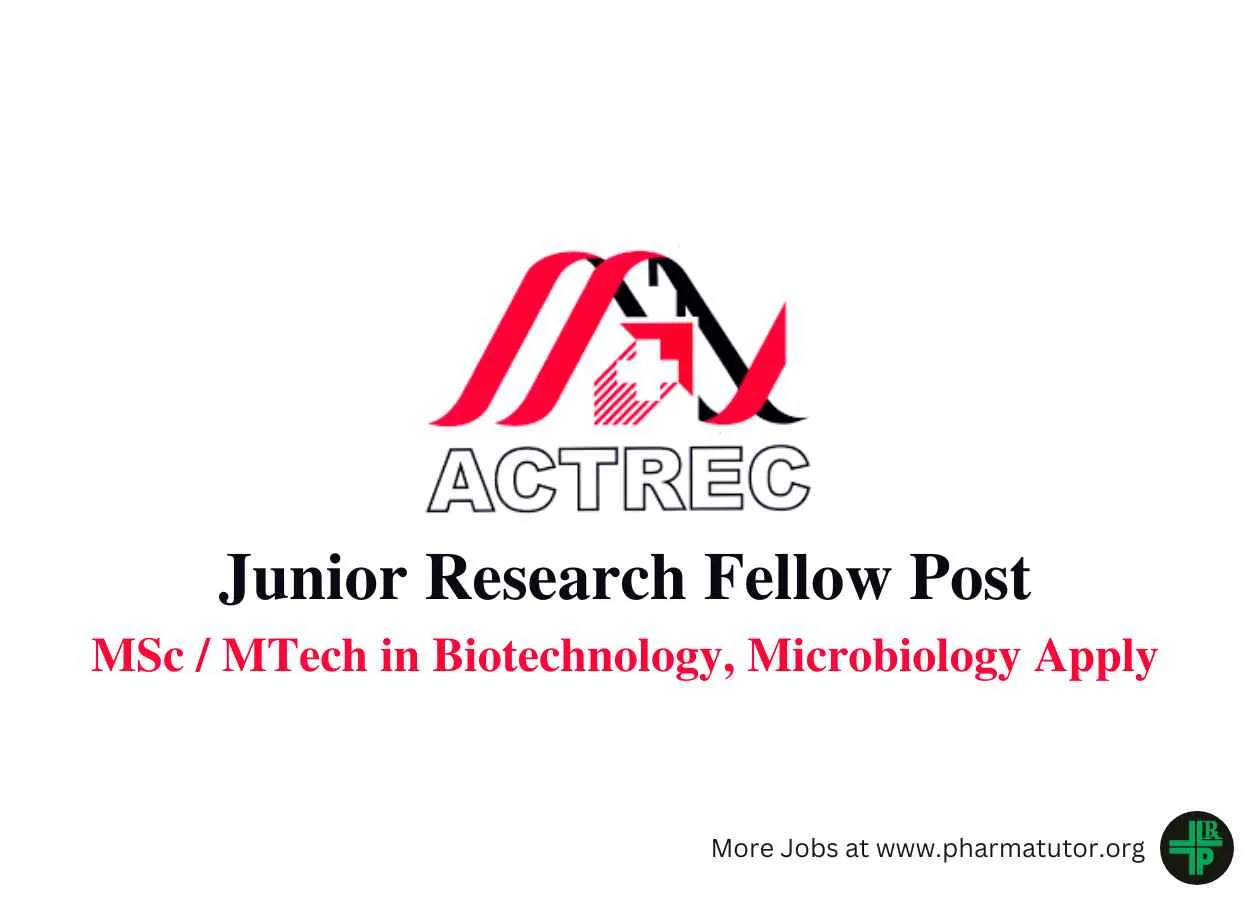 Applications are invited for post of Junior Research Fellow at ACTREC