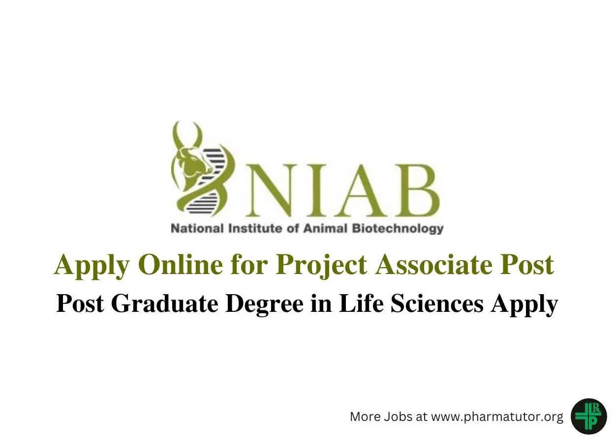 Applications are invited for post of Project Associate at NIAB