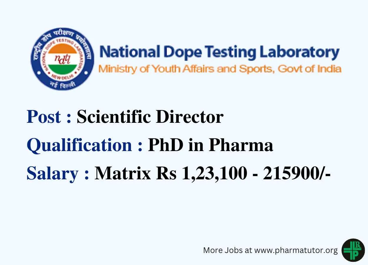 Applications are invited for post of Scientific Director at National Anti-Doping Agency